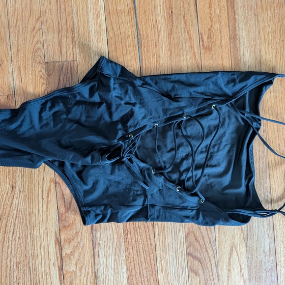 Black Strappy Swimsuit - Picture 3 of 4